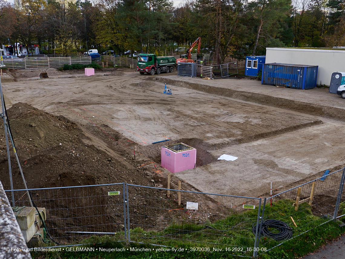 16.11.2022 - Baustelle an der Quiddestraße Haus für Kinder in Neuperlach